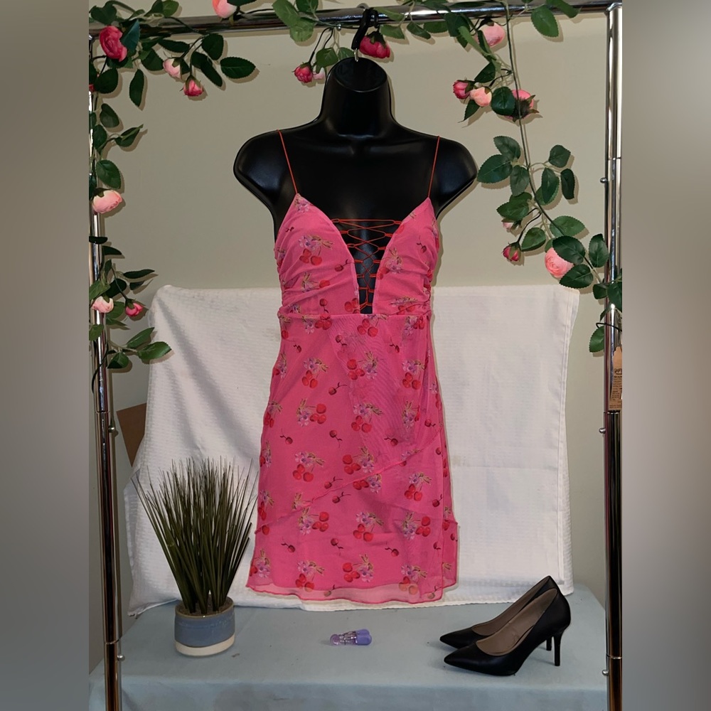 New Pink Cherry Dress
